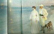 Peter Severin Kroyer sommeraften ved skagens strand, kunstneren med hustru china oil painting artist
